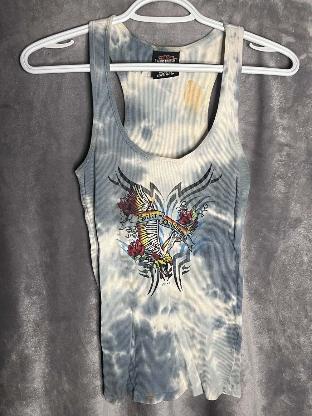 Vintage Harley-Davidson Thunder Creek Chattanooga Tie Dye Ribbed Eagle Graphic T